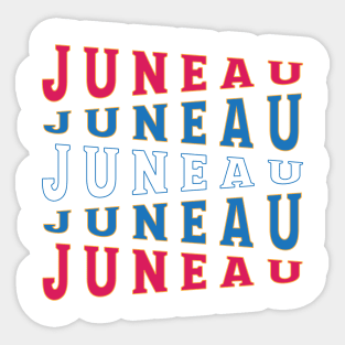 TEXT ART USA JUNEAU Sticker